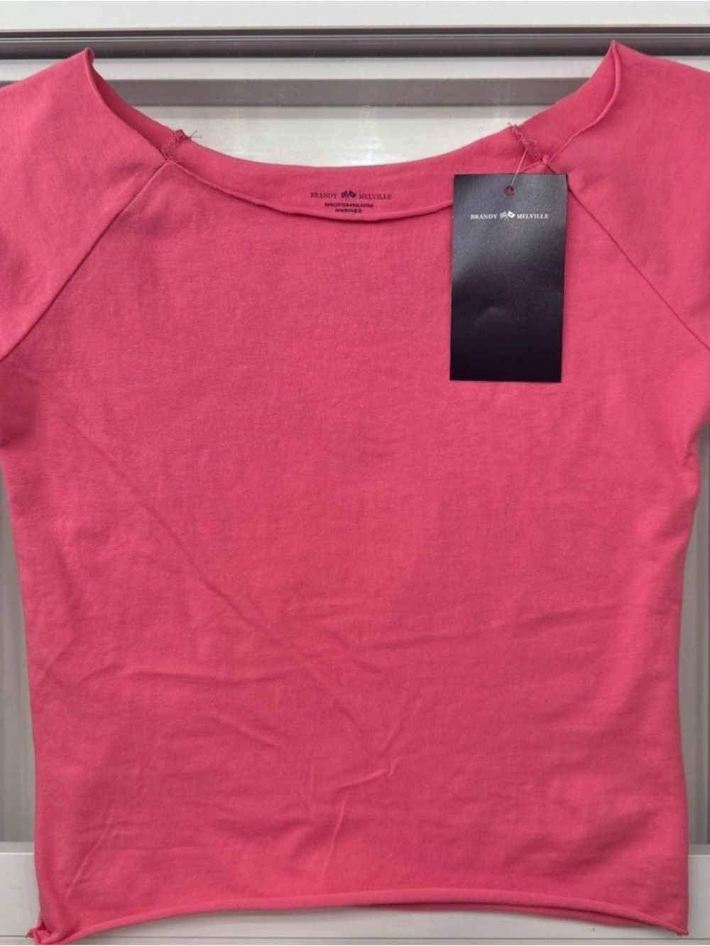 Brandy Millville Hot Pink Off The Shoulders Short Sleeve Top Raw (Ready To Ship)